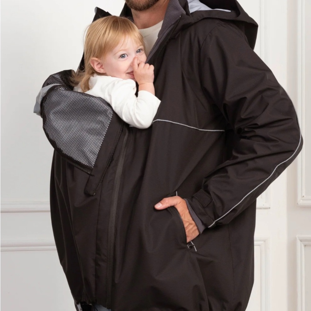Seraphine Black 6-in-1 Raincoat/Fleece Jacket with Babywearing Feature